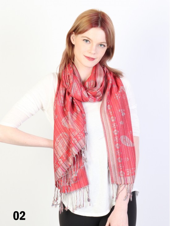 Paisley Print Pashmina W/ Tassels